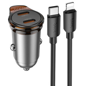 АЗП Hoco NZ16B Rigorous PD45W (2USB-C) + кабель Type-C to Lightning
