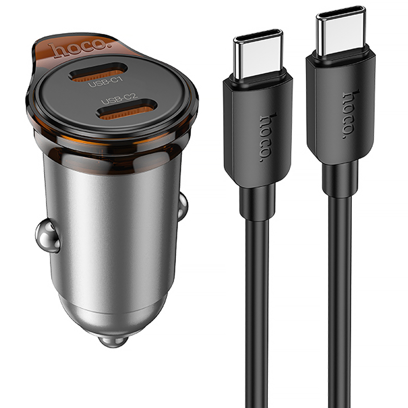 АЗП Hoco NZ16B Rigorous PD45W (2USB-C) + кабель Type-C to Type-C