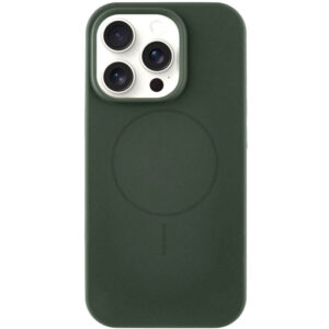 Чохол Silk Full Protective зеленого кипарисового кольору для iPhone 15 Pro.