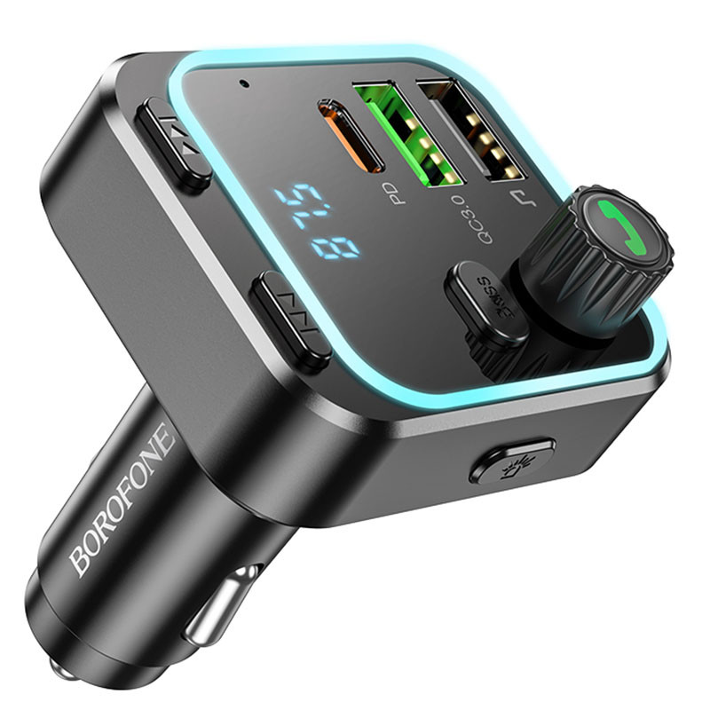 АЗП FM модулятор Borofone BC53 Highway PD20W+QC3.0 (2USB-A/1C)