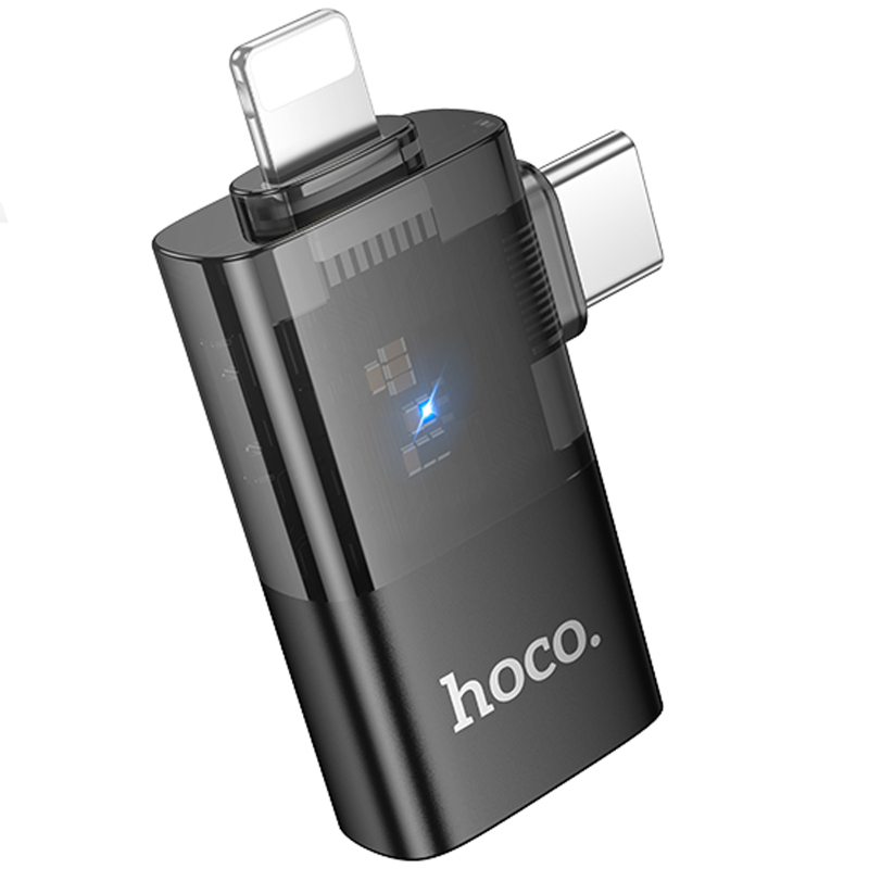 Перехідник Hoco UA36E Combo 2-in-1 (Type-C/Lightning to USB2.0)