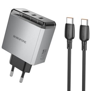 МЗП Borofone BN22 Lena PD65W (1USB-A/2C) + кабель Type-C to Type-C