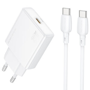 МЗП Borofone BN23 Wish PD20W (1USB-C) + кабель Type-C to Type-C