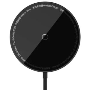 Бездротовий зарядний пристрій Baseus Simple Mini3 Magnetic Wireless Charger чорного кольору.