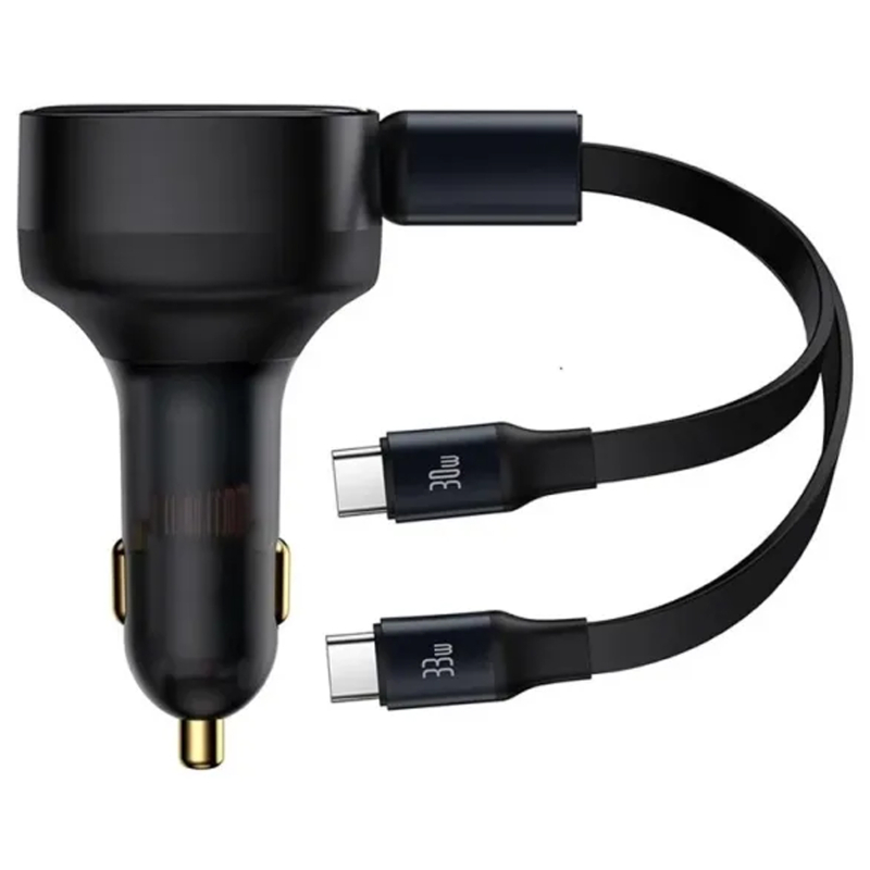 Мережевий адаптер Baseus Enjoyment PD33W із вбудованими кабелями (2xUSB-)