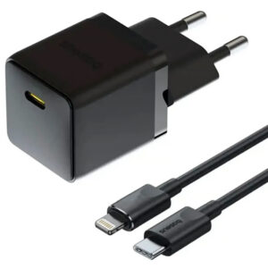 МЗП Baseus Palm Fast Charger 20W (1USB-C) + кабель Type-C to Lightning (E01164)