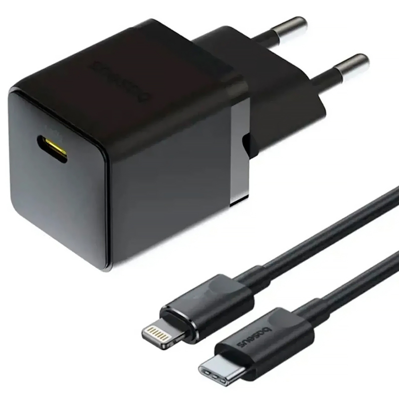 МЗП Baseus Palm Fast Charger 20W (1USB-C) + кабель Type-C to Lightning (E01164)